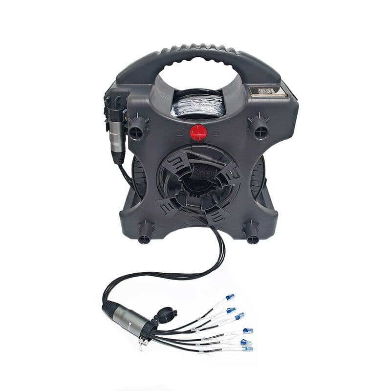 Kit cavo fibra ottica armato monomodale G657.A1 100m 6LC con avvolgicavo - BEETEK BEE-G300-100USM-6LC-KIT
