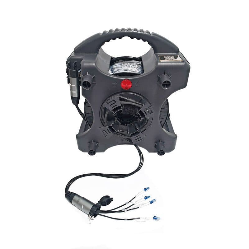 Kit cavo fibra ottica armato monomodale G657.A1 150m 4LC con avvolgicavo - BEETEK BEE-G300-150USM-4LC-KIT