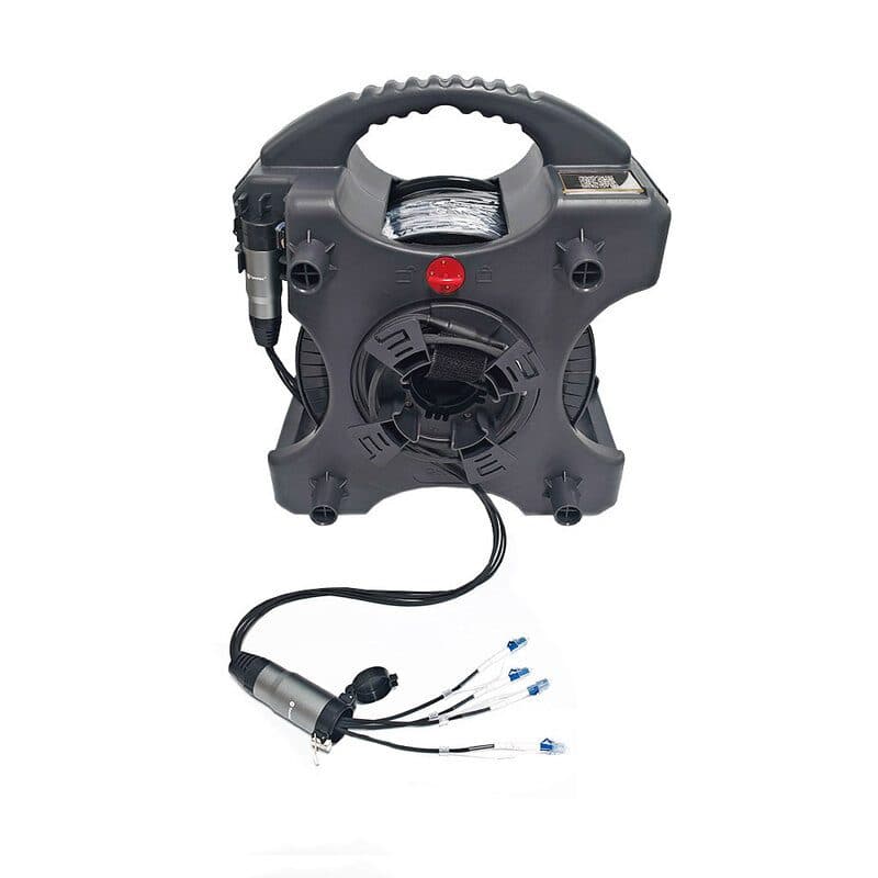 Kit cavo fibra ottica armato monomodale G657.A1 200m 4LC con avvolgicavo - BEETEK BEE-G300-200USM-4LC-KIT