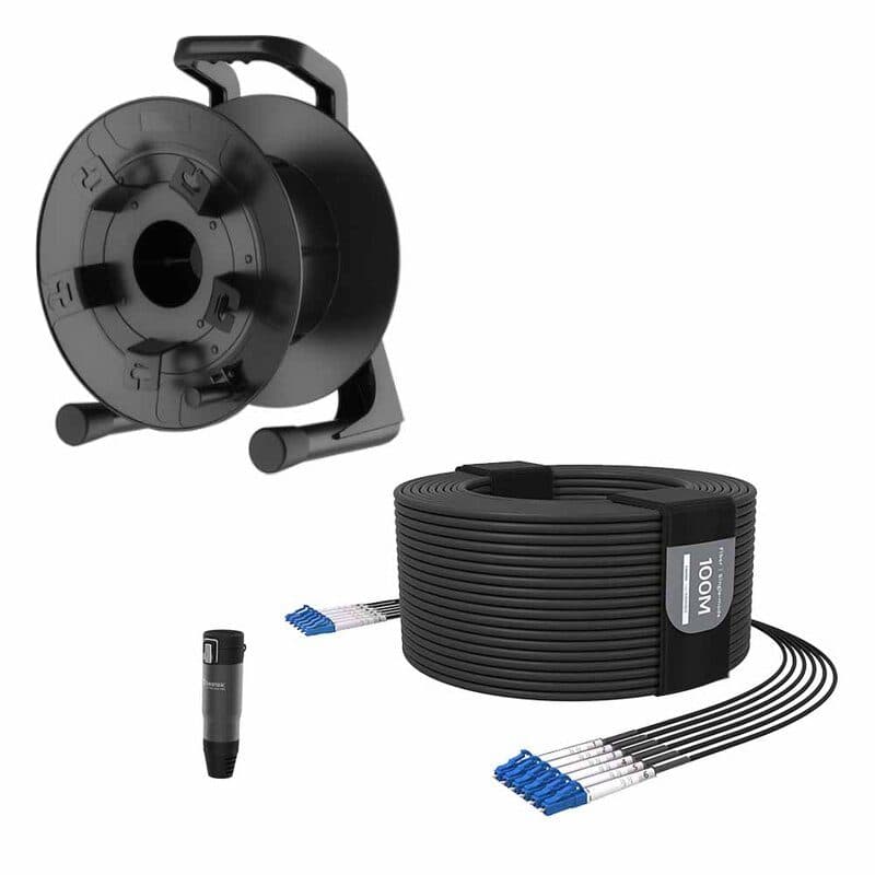 Kit cavo fibra ottica monomodale armato 200m 6 conduttori LC - BEETEK BEE-G300-200USM-6LC-KIT
