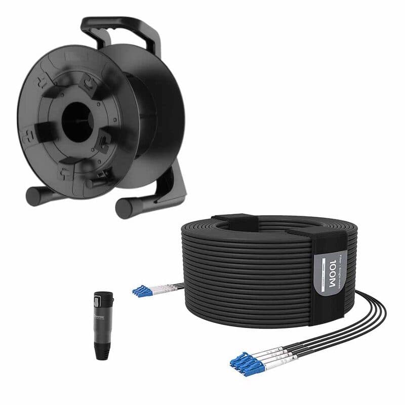 Kit cavo fibra ottica monomodale armato 300m 4 conduttori LC - BEETEK BEE-G300-300USM-4LC-KIT