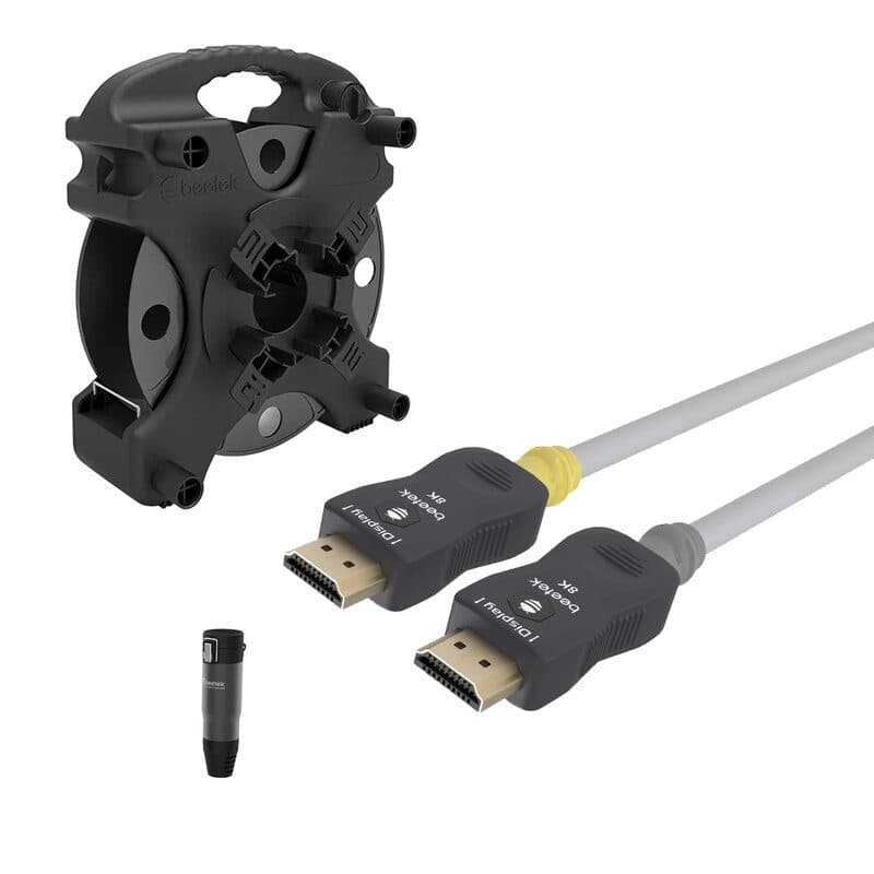 Kit cavo HDMI ottico attivo silicone 30m 8K con avvolgicavo - BEETEK BEE-GDH06-30M-KIT