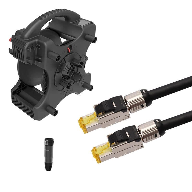 Kit cavo Cat6a S/FTP 100m con avvolgicavo e cappuccio - BEETEK BEE-W400-100M-A-KIT