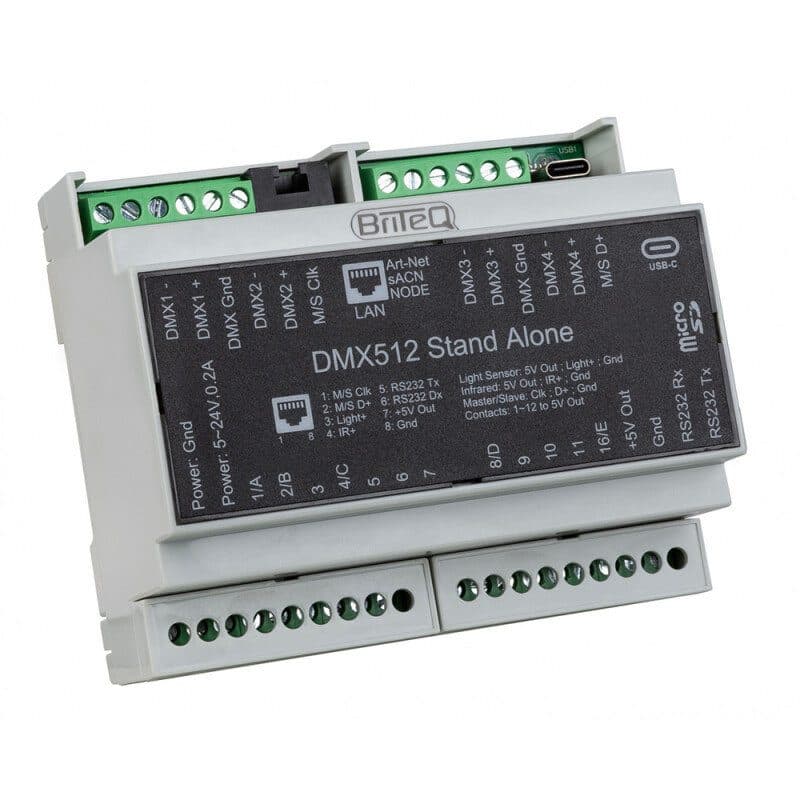Interfaccia DMX 1024 canali Ethernet guida DIN - BRITEQ BEG-B05032