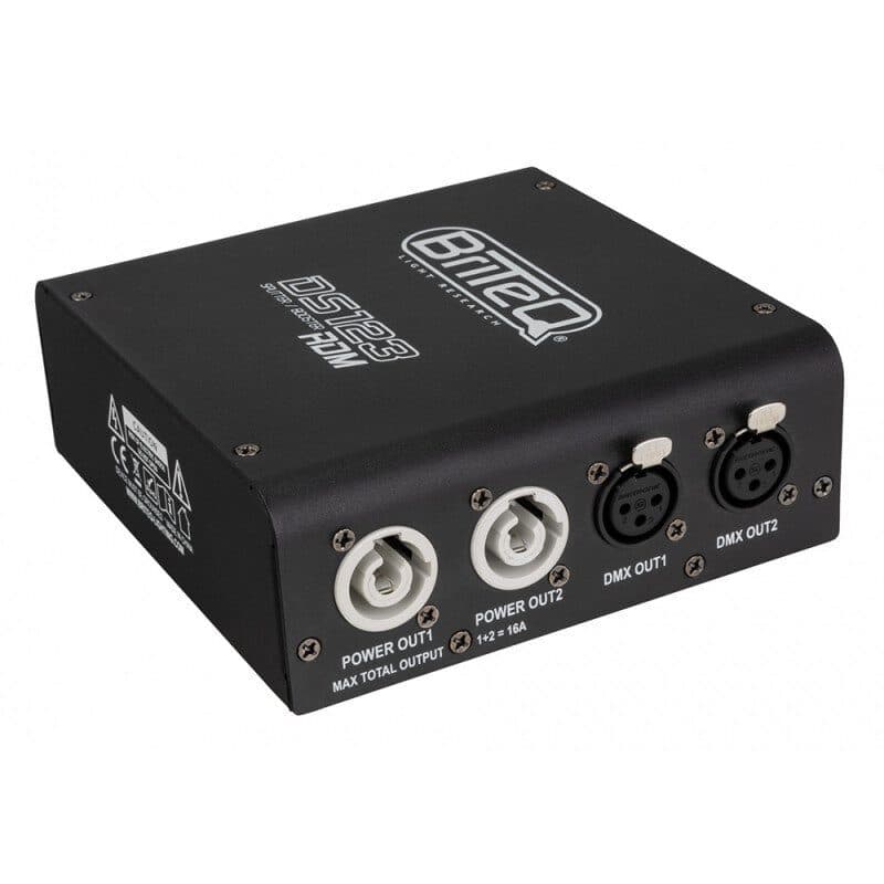 Splitter DMX RDM 2 uscite 3-pin pass-through powerCON - BRITEQ BEG-B05038