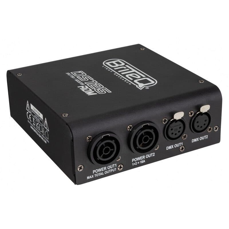 Splitter DMX RDM 2 uscite 5-pin pass-through powerCON - BRITEQ BEG-B05039