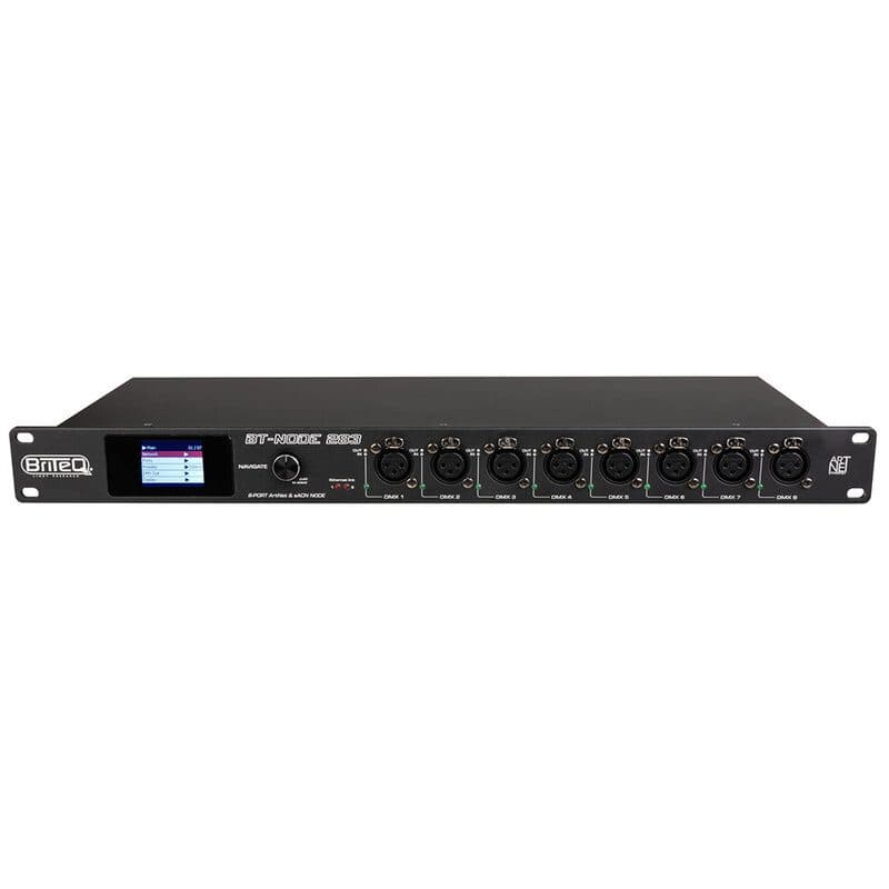 Nodo Ethernet Art-Net sACN 8 porte DMX 3-pin rack 1U - BRITEQ BT-NODE 283 BEG-B05044