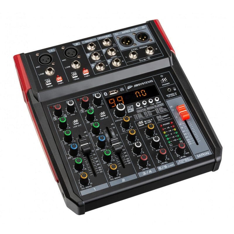 Mixer PA compatto LIVE-6 6 ingressi 4 canali USB Bluetooth - JB SYSTEMS BEG-B08403