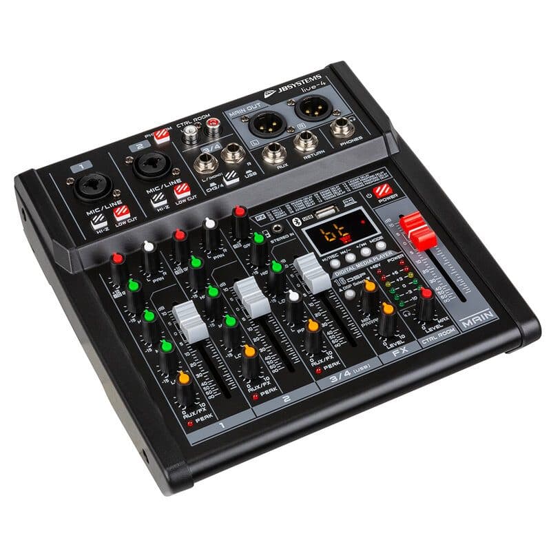 Mixer live PA analogico LIVE-4 4 ingressi 3 canali USB-C Bluetooth - JB SYSTEMS BEG-B08407