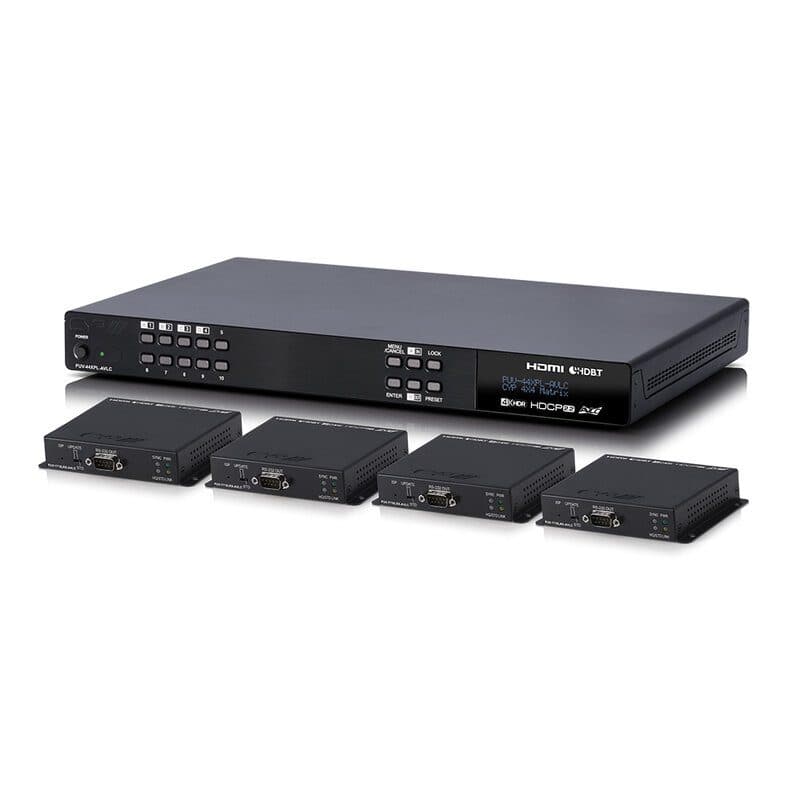 Kit matrice HDMI/HDBaseT 4x4 AVLC 4K HDR con 4 ricevitori PoH - CYP CYP-PUV-44XPL-AVLC-KIT