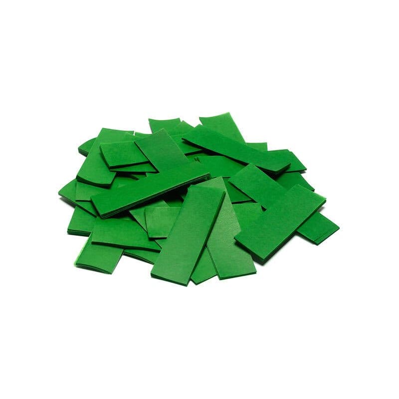 Coriandoli rettangolari a caduta lenta verde scuro 55x17mm - The Confetti Maker EFX-CON01DG