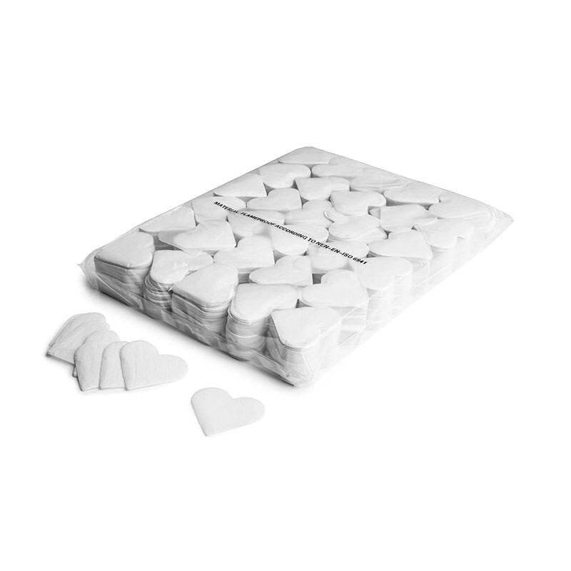 Coriandoli carta cuore bianchi Ø55mm caduta lenta - THE CONFETTI MAKER EFX-CON04WH