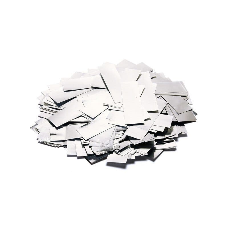 Coriandoli rettangolari metallizzati argento a caduta lenta 55x17mm - THE CONFETTI MAKER EFX-CON10SL