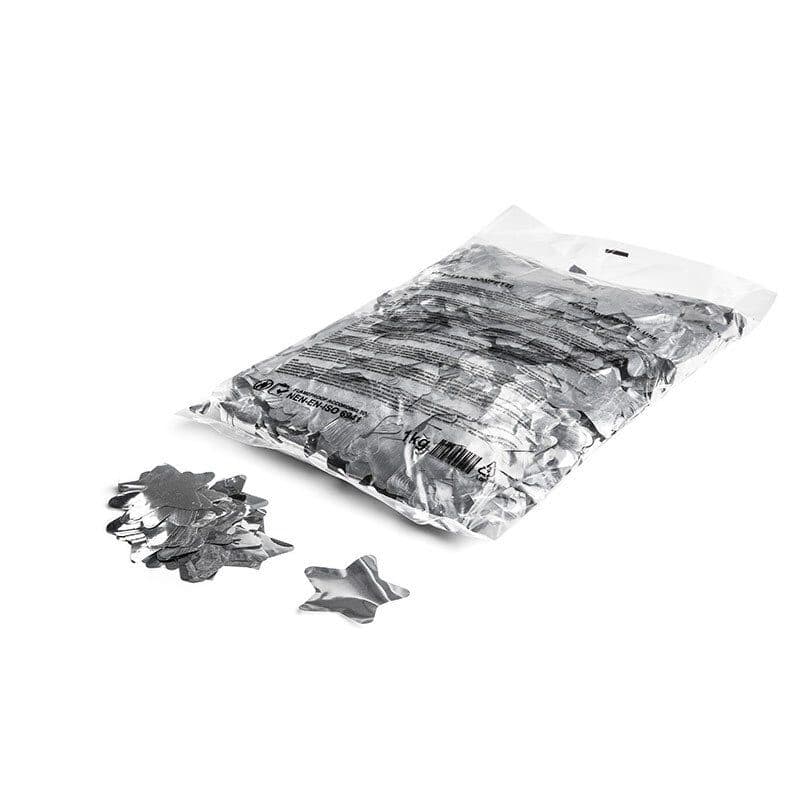 Coriandoli metallizzati a stella argento Ø55mm PVC - THE CONFETTI MAKER EFX-CON14SL