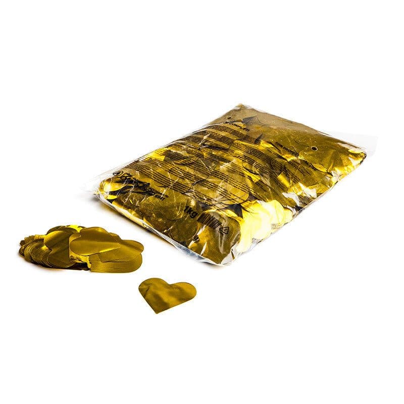 Coriandoli metallizzati cuore oro caduta lenta PVC ignifugo Ø55mm - THE CONFETTI MAKER EFX-CON15GL