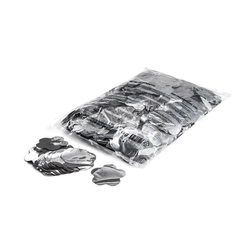 Coriandoli metallizzati fiore argento Ø55mm caduta lenta - THE CONFETTI MAKER EFX-CON16SL