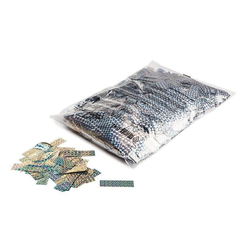 Coriandoli rettangolari effetto laser argento a caduta lenta 55x17 mm - THE CONFETTI MAKER EFX-CON18SL
