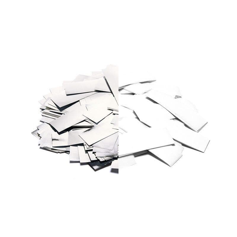 Coriandoli rettangolari a caduta lenta bianco e argento 55x17mm - THE CONFETTI MAKER EFX-CON31WS
