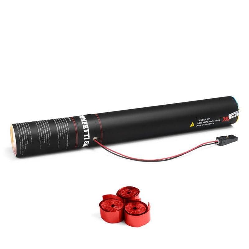 Cannone elettrico stelle filanti metallizzate rosso 50 cm - THE CONFETTI MAKER EFX-ESC02RD