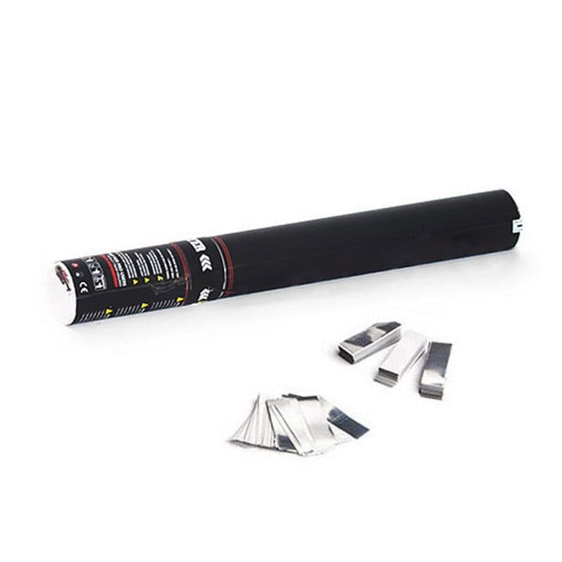 Cannone coriandoli manuale 50 cm bianco/argento metallizzato - THE CONFETTI MAKER EFX-HC03WSM