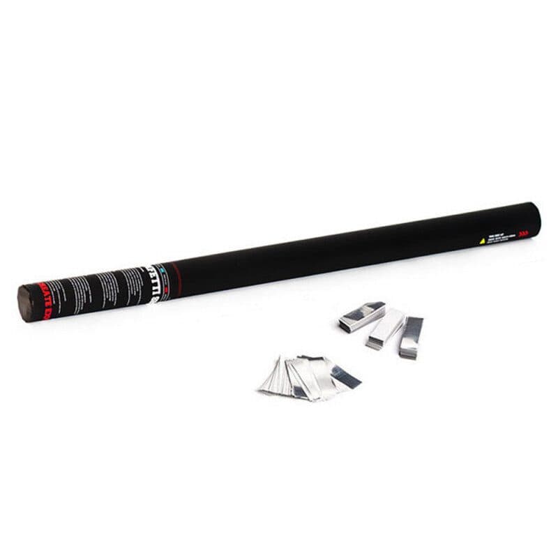 Manual confetti cannon 80cm white/silver - THE CONFETTI MAKER EFX-HCC08WS