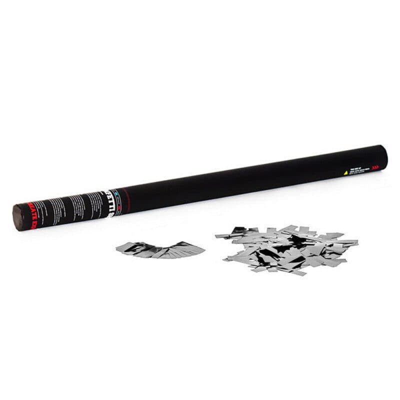 Manual confetti cannon 80cm metallic silver - THE CONFETTI MAKER EFX-HCC09SL