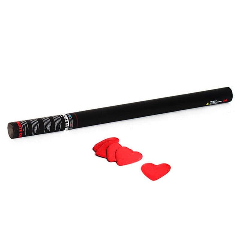 Manual 80cm confetti cannon with red hearts - THE CONFETTI MAKER EFX-HCC10RD