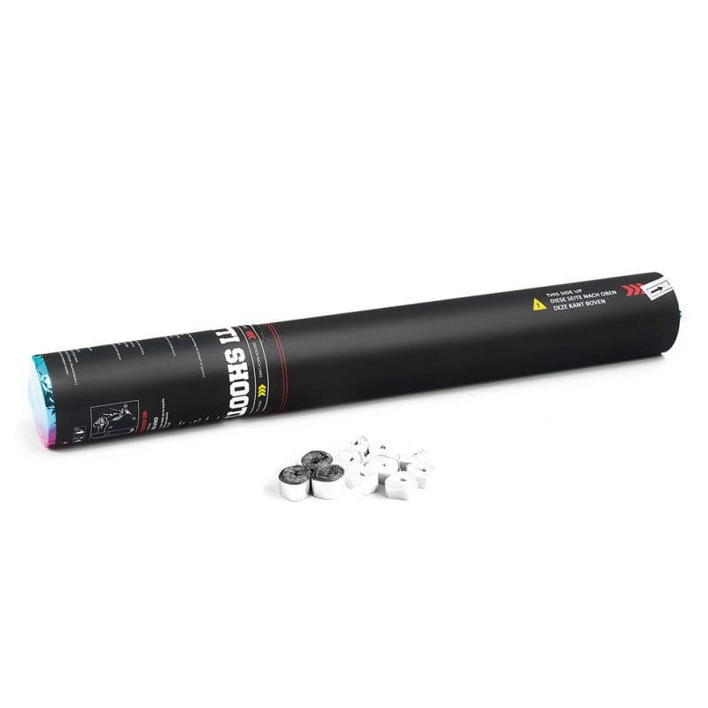 Cannone manuale stelle filanti 50 cm bianco/argento - THE CONFETTI MAKER EFX-HS03WSM