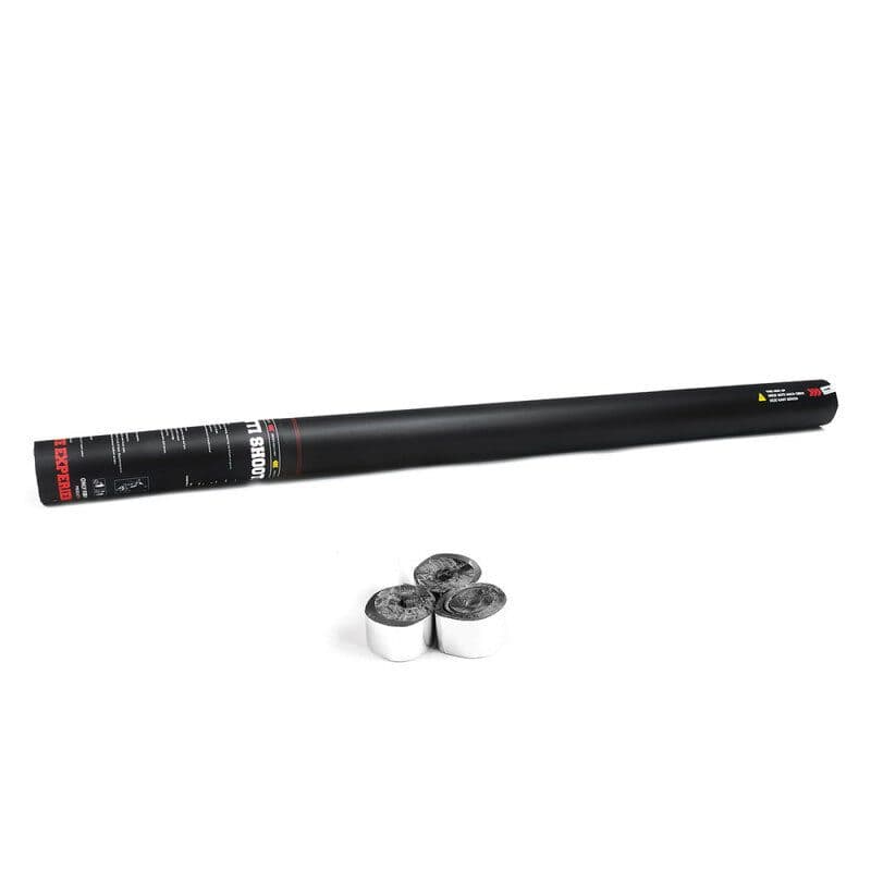 Cannone manuale 80 cm stelle filanti argento metallizzato - THE CONFETTI MAKER EFX-HSC06SL