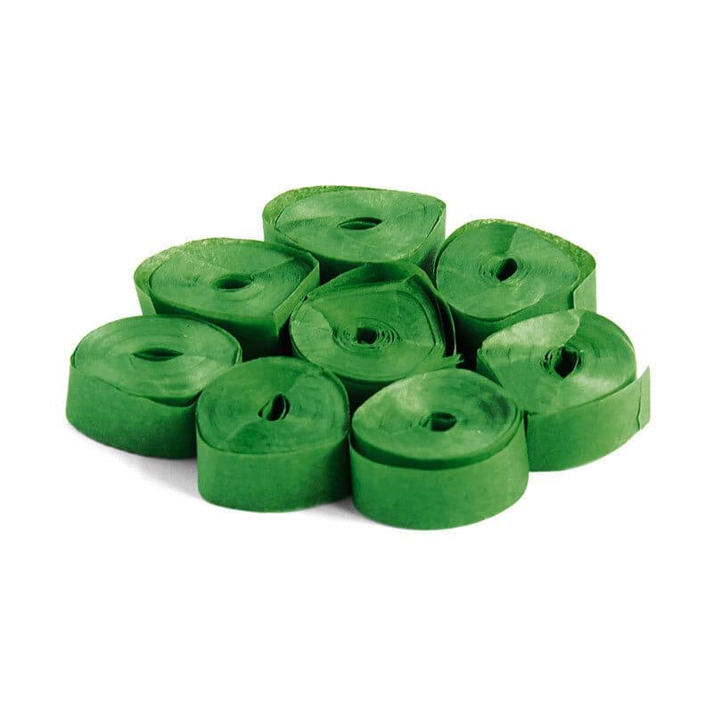 Stelle filanti 5m x 0,85cm verde scuro carta biodegradabile ignifuga - THE CONFETTI MAKER EFX-STR01DG