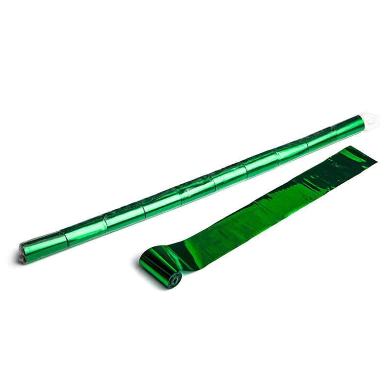 Green metallic streamers 10m x 5 cm - THE CONFETTI MAKER EFX-STR07DG