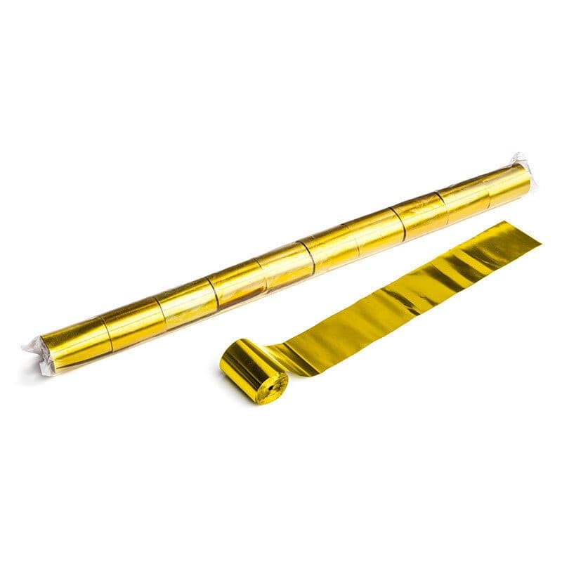 Gold metallic stadium streamers 20m x 5cm - THE CONFETTI MAKER EFX-STR08GL