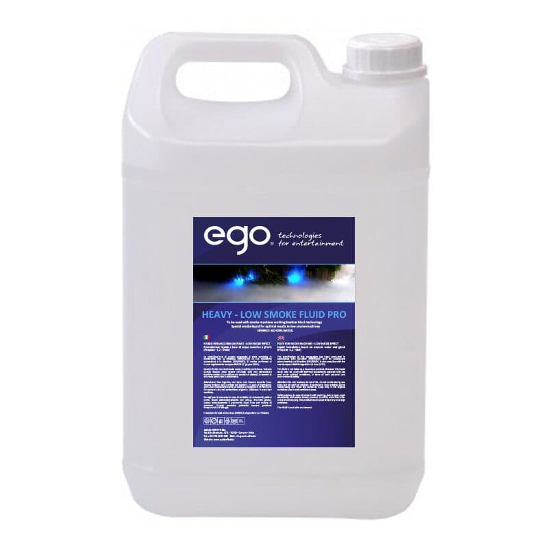 Fluido fumo basso pesante pro pronto all'uso 5L - EGO TECHNOLOGIES EGO-EZ0HLSMOKE5L