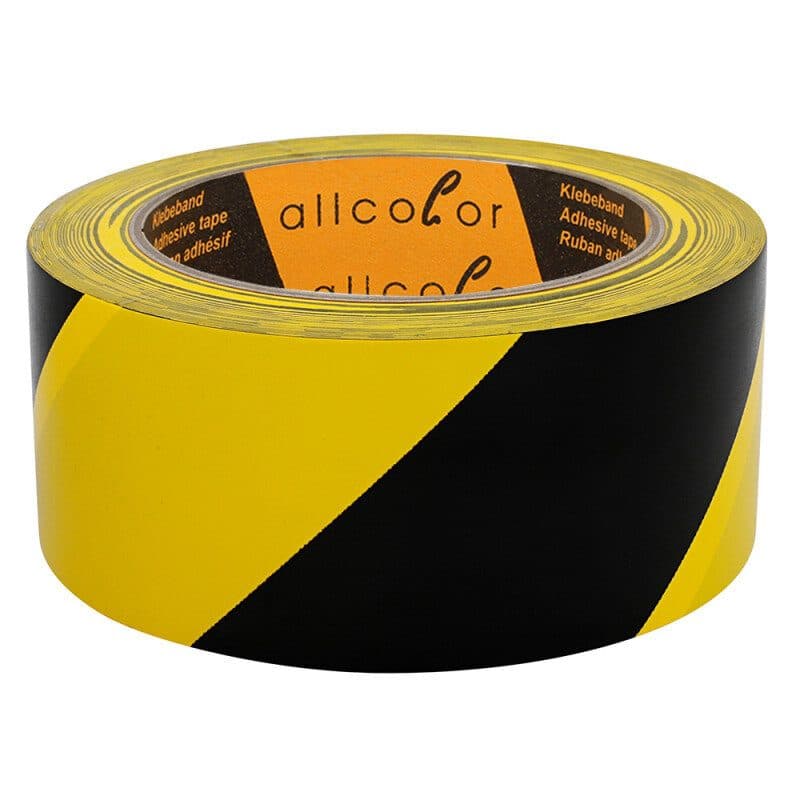 Nastro adesivo di segnalazione nero-giallo 50mm rotolo 33m - ALLCOLOR GAF-510BG