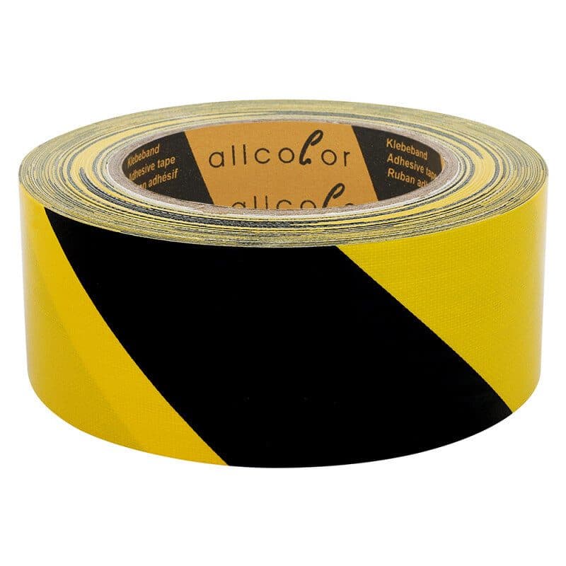 Nastro adesivo telato di segnalazione nero-giallo 50mm rotolo 25m - ALLCOLOR GAF-650BG