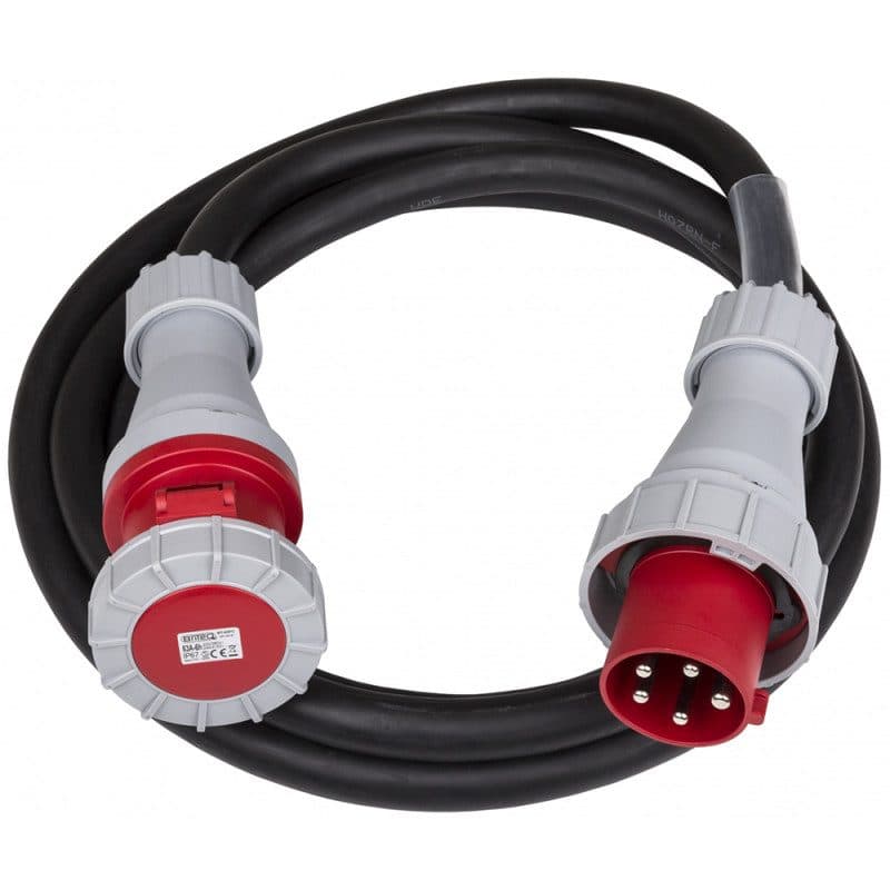 CEE three-phase extension cable 63 A 5x16 mm² 5 m IP44 black - HILEC HIT-B01394