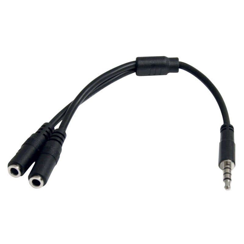 Mini-jack TRS male to 2 mini-jack TRS female 3.5 mm adapter - Audiophony HIT-H10698