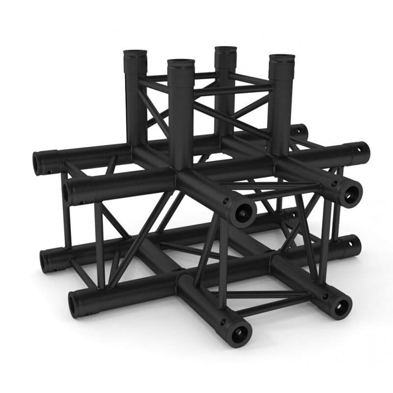 Side corner coupler 4-way square truss 290mm 90° black - Contestage HIT-H11002