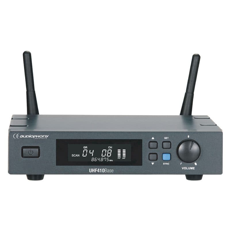 UHF True Diversity Receiver 514-564 MHz LCD UHF410-BASE-F5 - AUDIOPHONY HIT-H11026