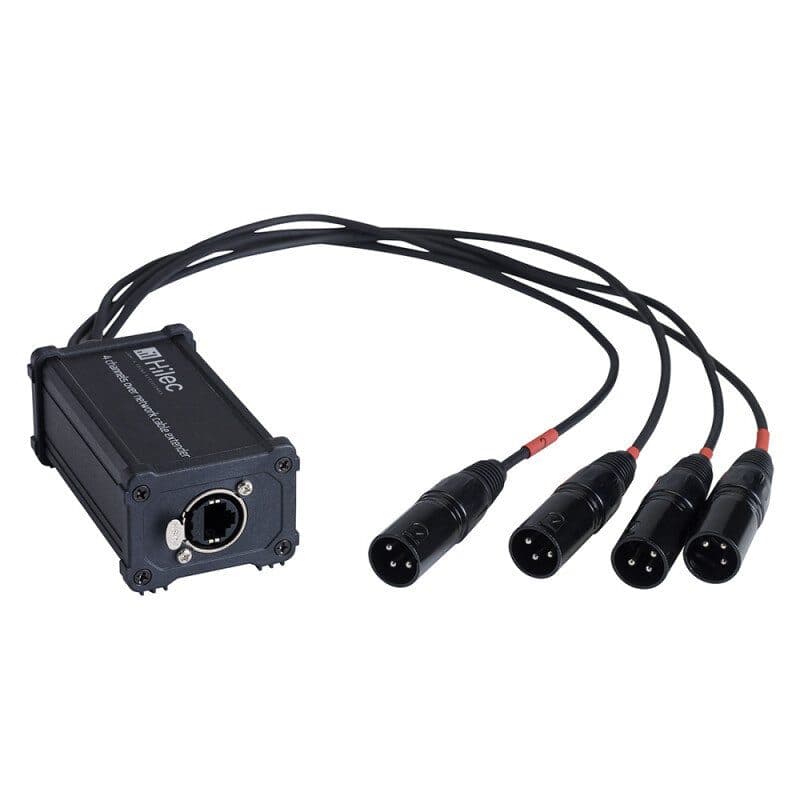 Box adattatore RJ45 a 4 XLR3-M audio/DMX 100m - Audiophony HIT-H11043