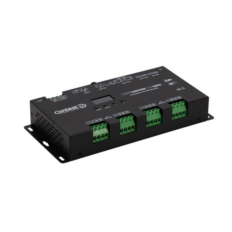 Driver LED DMX 12 canali PWM 1440W RDM OLED - CONTEST HIT-H11697