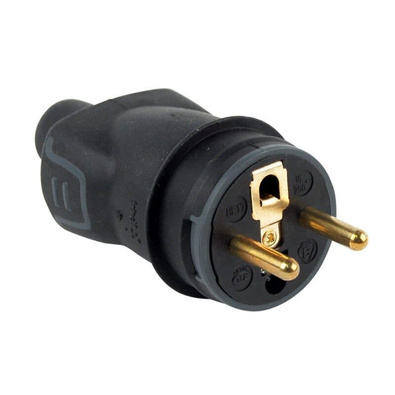 French type mains plug in plastic 2P+G - AUDIOPHONY HIT-H1806