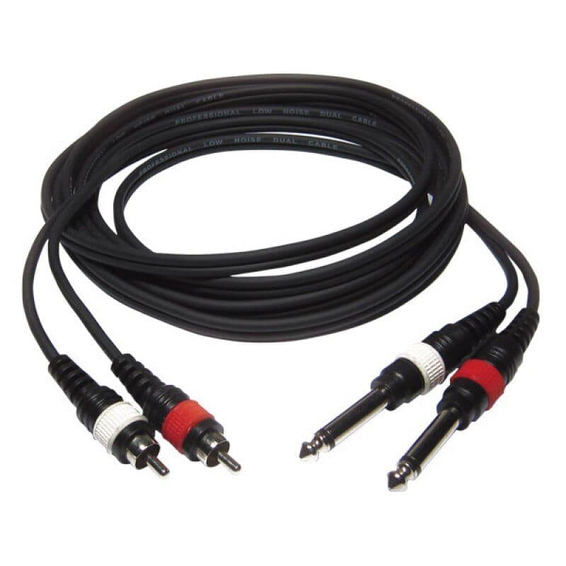 Cavo stereo RCA maschio a 2 jack TS maschio 6,35mm 1,5m - AUDIOPHONY HIT-H8007