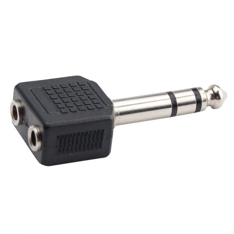 Adapter jack TRS-M 6,35 mm to 2 jack TRS-F 3,5 mm - AUDIOPHONY HIT-H9278