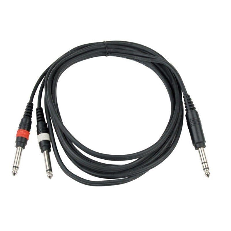 Stereo TRS cable 6,35 mm to 2 TS 6,35 mm male jacks 1,5 m - Audiophony HIT-H9294
