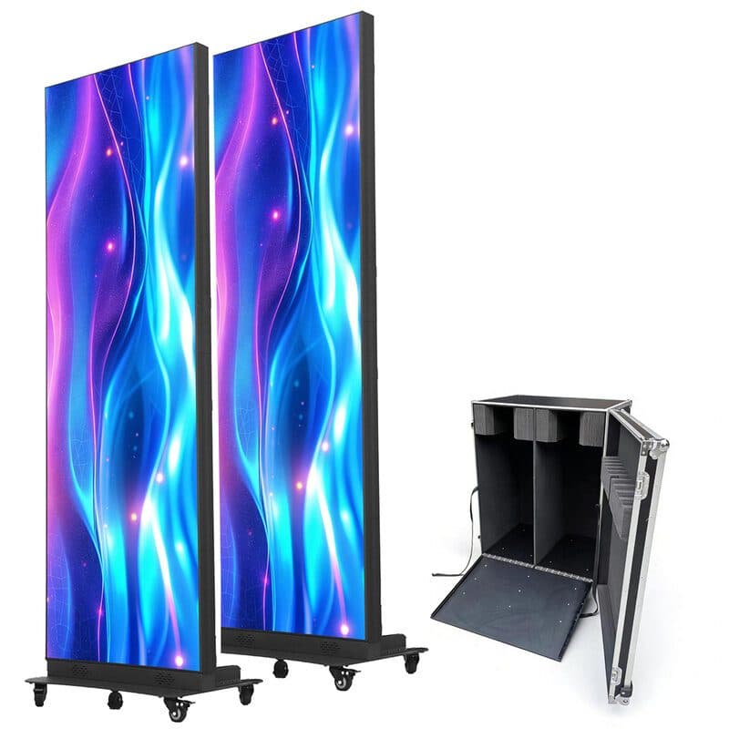 Totem LED pieghevole indoor P2.5 GOB coppia flight case - EGO DISPLAY LED-TOTEM01-P2.5I-FC2