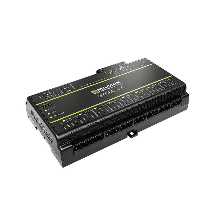 Controller DMX 8 porte RDM Art-Net sACN guida DIN - MADRIX MAD-IA-HW-001033