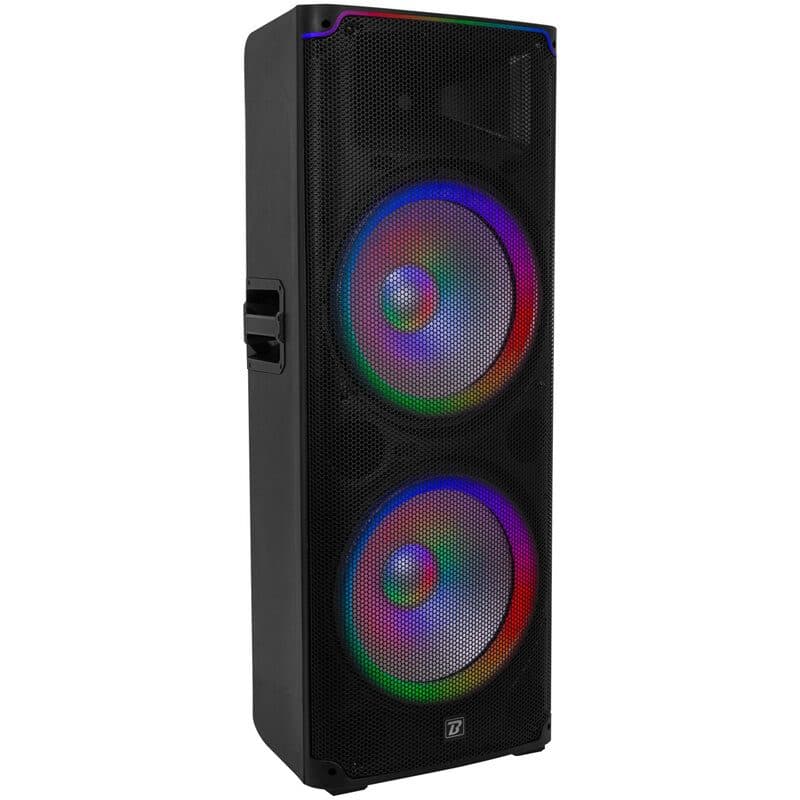 Diffusore attivo 2 woofer 15" LED USB SD FM Bluetooth 500W - Boomtone DJ MSC-BOOBS215ALED