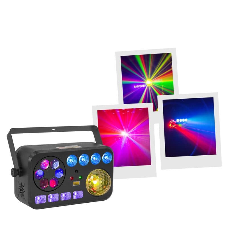 Effetto luce 6FX strobo UV laser wash gobo DMX 16 canali 120° - BOOMTONE DJ MSC-BOOLIGHTSHOW6FX