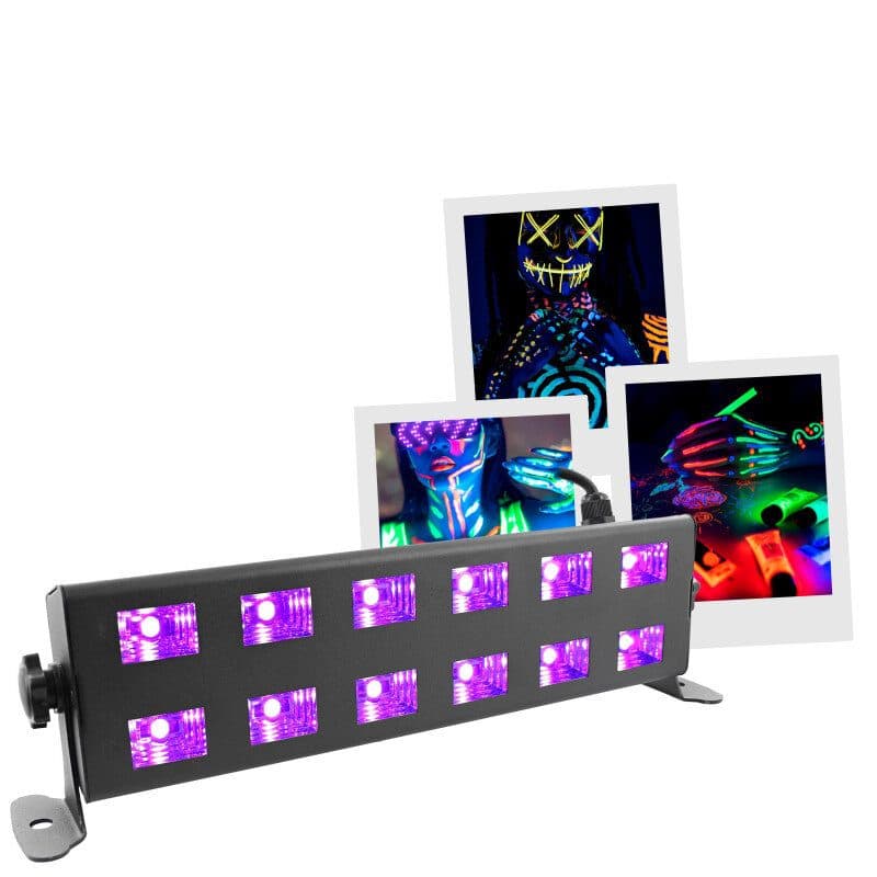 Barra LED UV 12x1 W luce nera statica - BOOMTONE DJ MSC-BOOUVLEDBAR12X1W